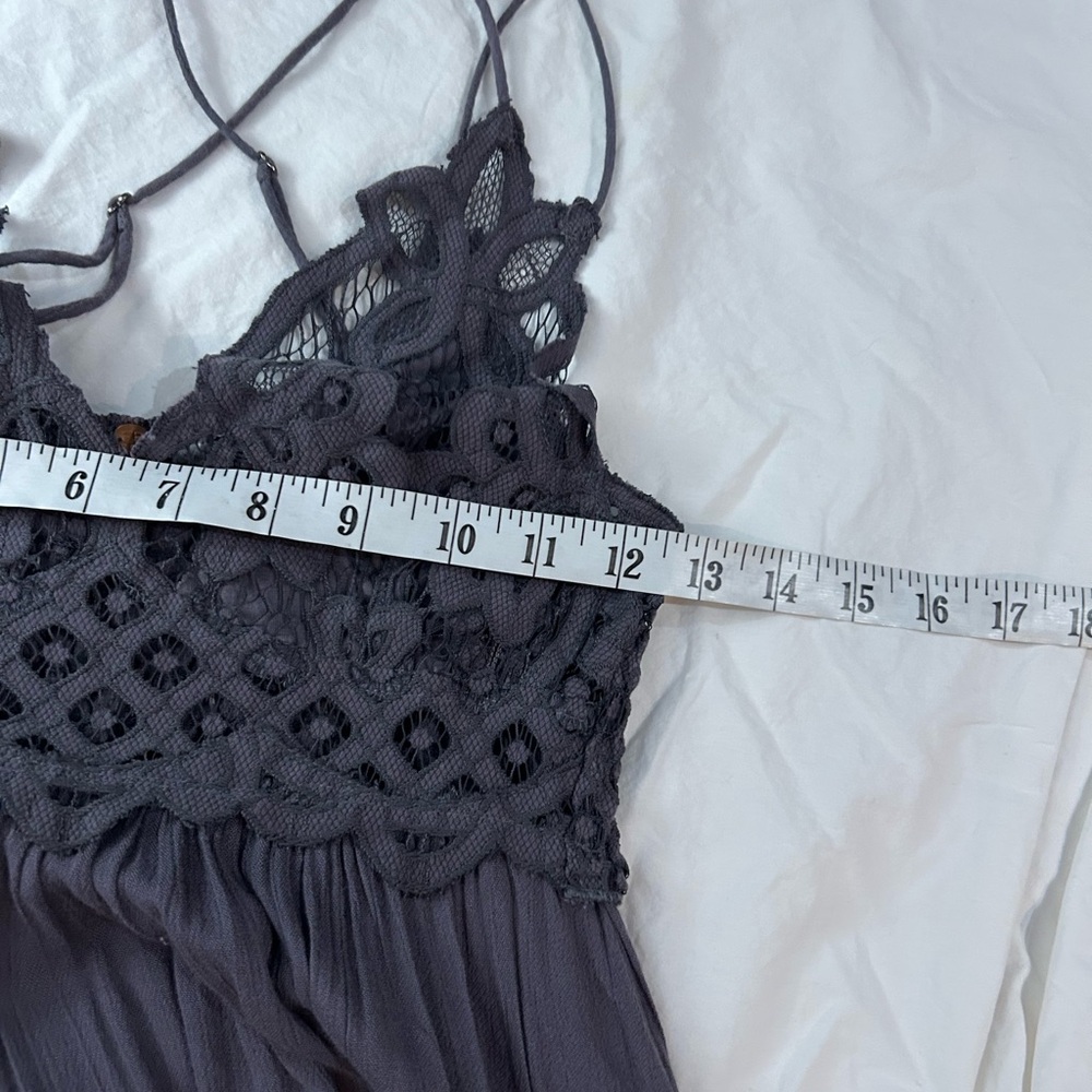 FREE PEOPLE ONE Adella Slip Dress Charcoal Purple S - Picture 11 of 15